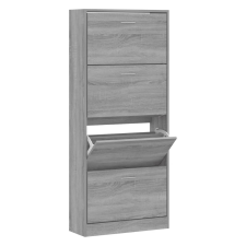 vidaXL szürke sonoma színű szerelt fa cipősszekrény 63x24x147 cm (342548) bútor