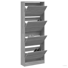 vidaXL Szürke sonoma színű szerelt fa cipőszekrény 60x21x163,5 cm bútor