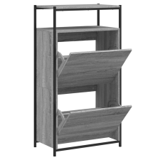 vidaXL szürke sonoma színű szerelt fa cipőszekrény 60x34x112 cm (840032) bútor
