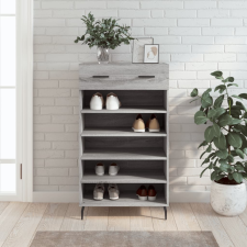 vidaXL szürke sonoma színű szerelt fa cipőszekrény 60x35x105 cm bútor