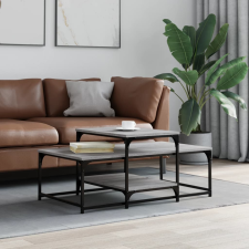 vidaXL szürke sonoma színű szerelt fa dohányzóasztal 102 x 60 x 45 cm bútor