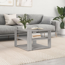 vidaXL szürke sonoma színű szerelt fa dohányzóasztal 59,5x59,5x40 cm bútor