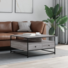 vidaXL szürke sonoma színű szerelt fa dohányzóasztal 80 x 80 x 45 cm bútor