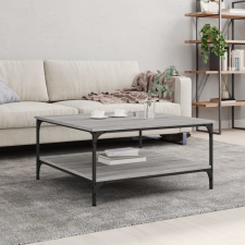 vidaXL szürke sonoma színű szerelt fa dohányzóasztal 80x80x40 cm bútor