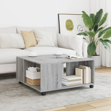 vidaXL szürke sonoma színű szerelt fa dohányzóasztal 80x80x40 cm bútor
