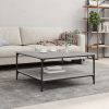 vidaXL szürke sonoma színű szerelt fa dohányzóasztal 80x80x40 cm