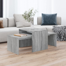 vidaXL szürke sonoma színű szerelt fa dohányzóasztalszett 100x48x40 cm bútor
