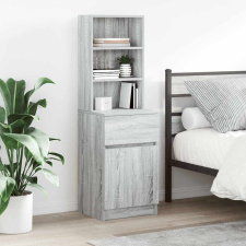 vidaXL szürke sonoma színű szerelt fa éjjeliszekrény 39x35x125 cm bútor
