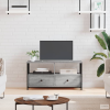 vidaXL Szürke sonoma színű szerelt fa és vas TV-szekrény 90x33x45 cm