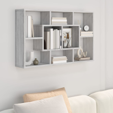 vidaXL szürke sonoma színű szerelt fa fali polc 85x16x52,5 cm bútor