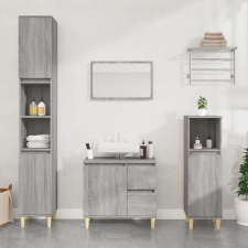 vidaXL szürke sonoma színű szerelt fa fürdőszobaszekrény 30x30x100 cm fürdőszoba bútor