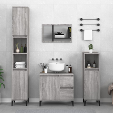 vidaXL Szürke sonoma színű szerelt fa fürdőszobaszekrény 30x30x190 cm fürdőszoba bútor