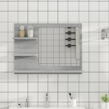 vidaXL szürke sonoma színű szerelt fa fürdőszobatükör 60x10,5x45 cm bútor