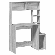 vidaXL szürke sonoma színű szerelt fa íróasztal polcokkal 100x45x140cm (860441) íróasztal