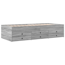vidaXL szürke sonoma színű szerelt fa kanapéágy fiókokkal 90 x 190 cm (3280886) ágy és ágykellék