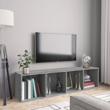 vidaXL Szürke sonoma színű szerelt fa könyv-/TV-szekrény 143x30x36 cm bútor
