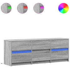 vidaXL szürke sonoma színű szerelt fa LED-es TV-szekrény 140x34x50 cm (3307924) bútor