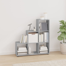 vidaXL szürke sonoma színű szerelt fa lépcsős könyvespolc 107 cm bútor