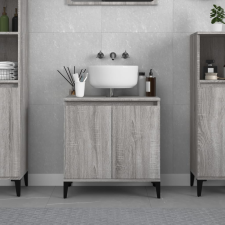 vidaXL szürke sonoma színű szerelt fa mosdószekrény 58x33x60 cm fürdőszoba bútor