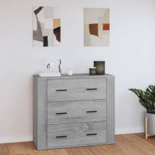 vidaXL szürke sonoma színű szerelt fa tálalószekrény 80x33x70 cm bútor