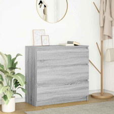 vidaXL Szürke sonoma színű szerelt fa tálalószekrény 80x35x76 cm bútor