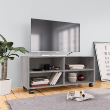 vidaXL szürke sonoma színű szerelt fa TV-szekrény görgőkkel 90x35x35cm bútor