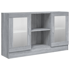 vidaXL szürke sonoma színű szerelt fa vitrinszekrény 120x30,5x70 cm (815628) bútor