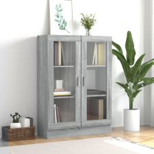 vidaXL szürke sonoma színű szerelt fa vitrinszekrény 82,5x30,5x115 cm bútor