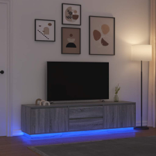 vidaXL szürke sonoma színű TV-szekrény LED-lámpákkal 193,5x41x50 cm bútor