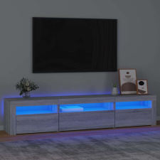 vidaXL szürke sonoma színű TV-szekrény LED-lámpákkal 195x35x40 cm bútor