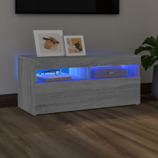 vidaXL szürke sonoma színű TV-szekrény LED-világítással90 x 35 x 40 cm bútor