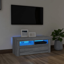 vidaXL szürke sonoma színű TV-szekrény LED-világítással 90x35x40 cm bútor