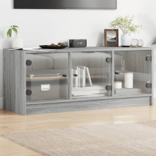 vidaXL szürke sonoma színű TV-szekrény üvegajtókkal 102 x 37 x 42 cm bútor