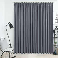 vidaXL Szürke sötétítőfüggöny kampókkal 290 x 245 cm lakástextília