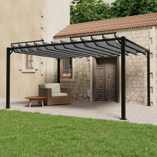 vidaXL szürke szövet és alumínium pavilon lamellás tetővel 3 x 4 m kerti bútor
