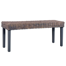 vidaXL szürke természetes kubu rattan és tömör mangófa pad 110 cm bútor