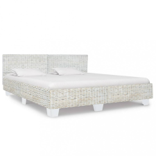 vidaXL szürke természetes rattan ágykeret 180 x 200 cm ágy és ágykellék