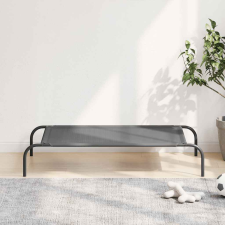 vidaXL szürke textilén és acél emelt kutyaágy 90x50x20 cm szállítóbox, fekhely kutyáknak