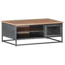 vidaXL szürke tömör akácfa dohányzóasztal 90 x 50 x 35 cm bútor