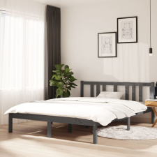 vidaXL szürke tömör fa ágykeret 140 x 190 cm ágy és ágykellék