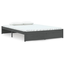 vidaXL szürke tömör fa ágykeret 140 x 190 cm (814931) ágy és ágykellék