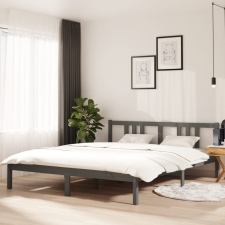vidaXL szürke tömör fa ágykeret 160 x 200 cm ágy és ágykellék