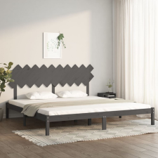 vidaXL Szürke tömör fa ágykeret 200 x 200 cm ágy és ágykellék