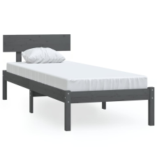 vidaXL szürke tömör fenyőfa ágykeret 100 x 200 cm (810139) ágy és ágykellék