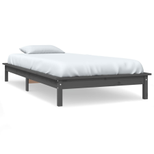 vidaXL szürke tömör fenyőfa ágykeret 100 x 200 cm (820533) ágy és ágykellék