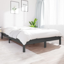 vidaXL Szürke tömör fenyőfa ágykeret 120 x 200 cm ágy és ágykellék
