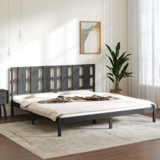 vidaXL szürke tömör fenyőfa ágykeret 200 x 200 cm ágy és ágykellék