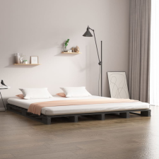 vidaXL szürke tömör fenyőfa ágykeret 200 x 200 cm ágy és ágykellék