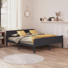 vidaXL szürke tömör fenyőfa ágykeret 200 x 200 cm ágy és ágykellék