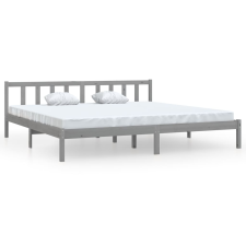 vidaXL szürke tömör fenyőfa ágykeret 200 x 200 cm (810104) ágy és ágykellék